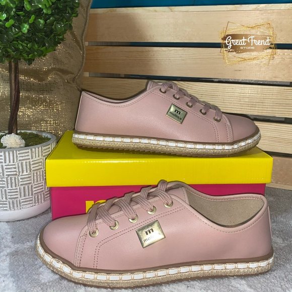 Moleca Shoes - Women Pale Pink Espadrilles Casual Sneakers (Fits Size 9-9 1/2)